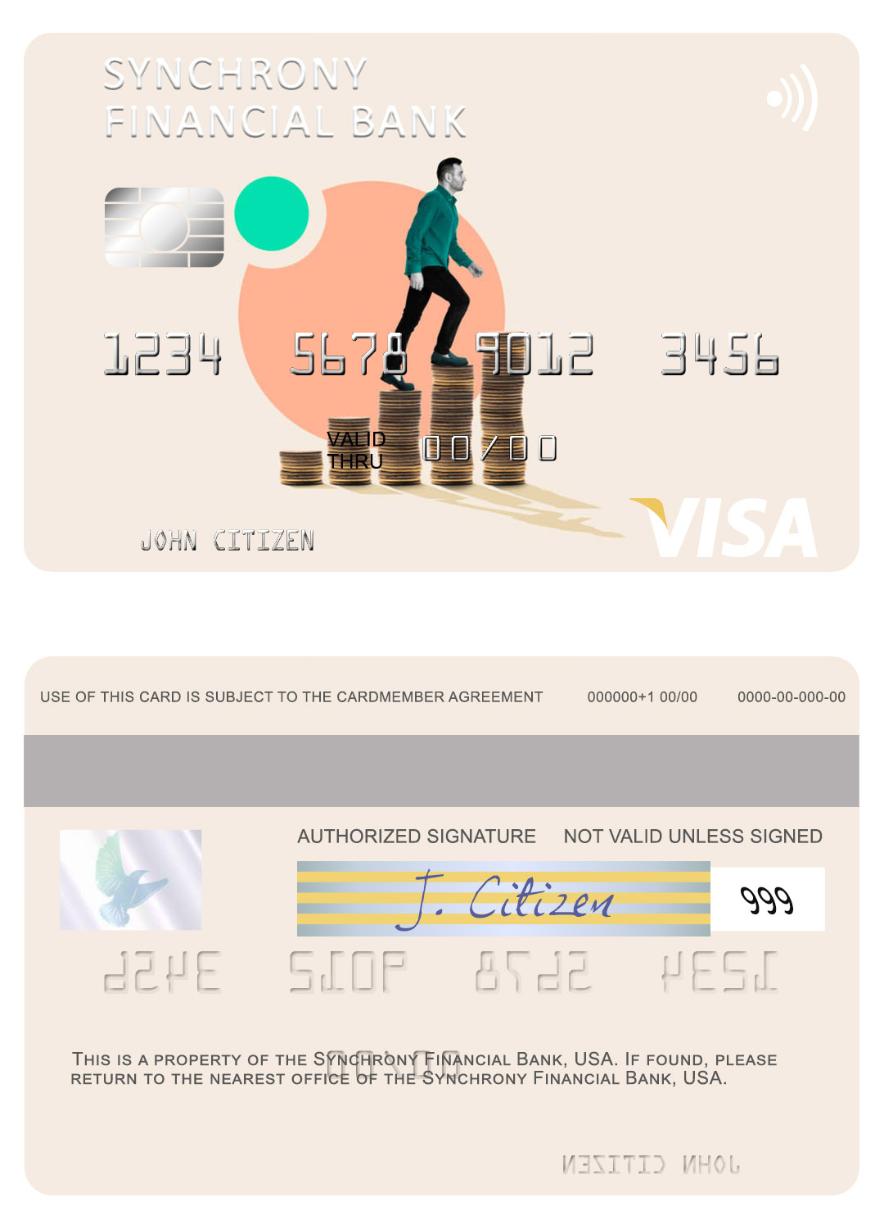 USA Synchrony Financial Bank visa card